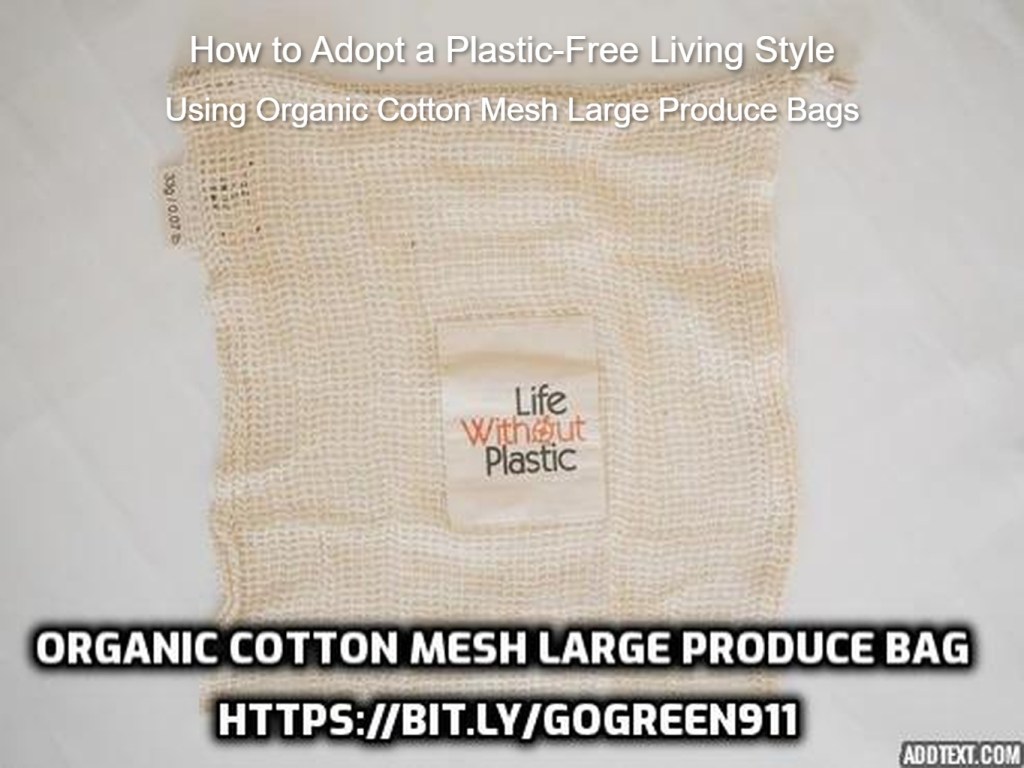 Organic cotton mesh large produce bags for plastic-free living and eco-friendly grocery shopping