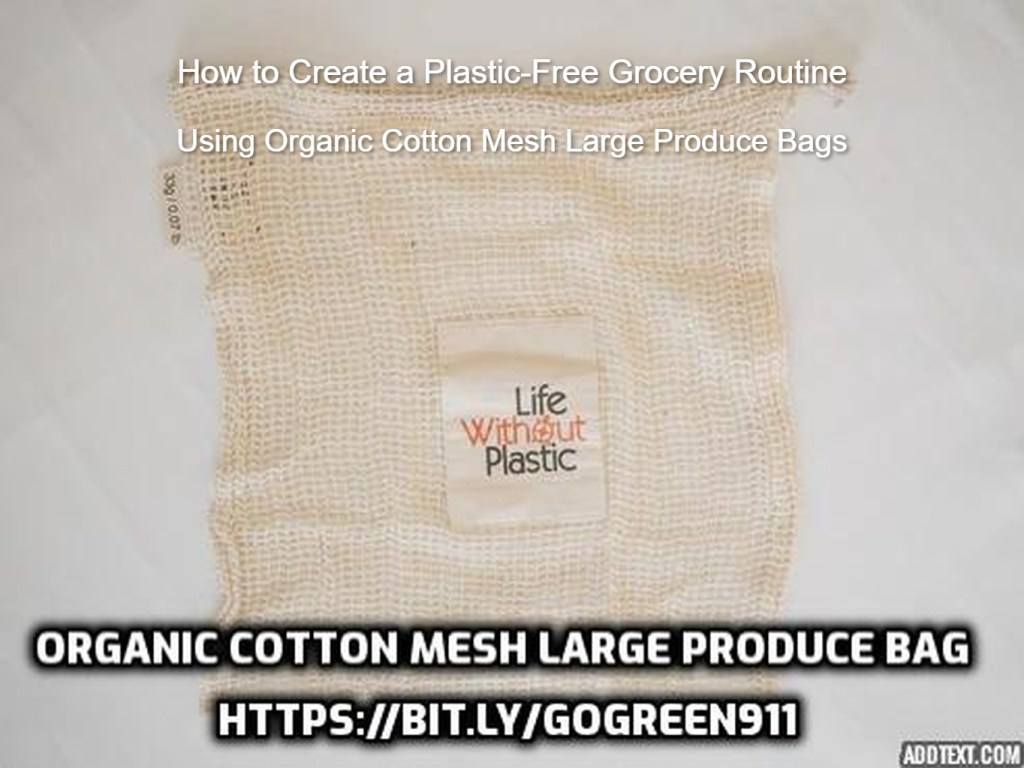 A set of organic cotton mesh large produce bags filled with fresh colorful vegetables, laid out on a clean surface — the perfect plastic-free grocery essential.